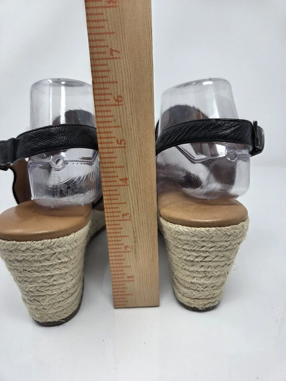 Gentle Souls Kara Espadrille Wedge Sandals Black Leather Womens 10M